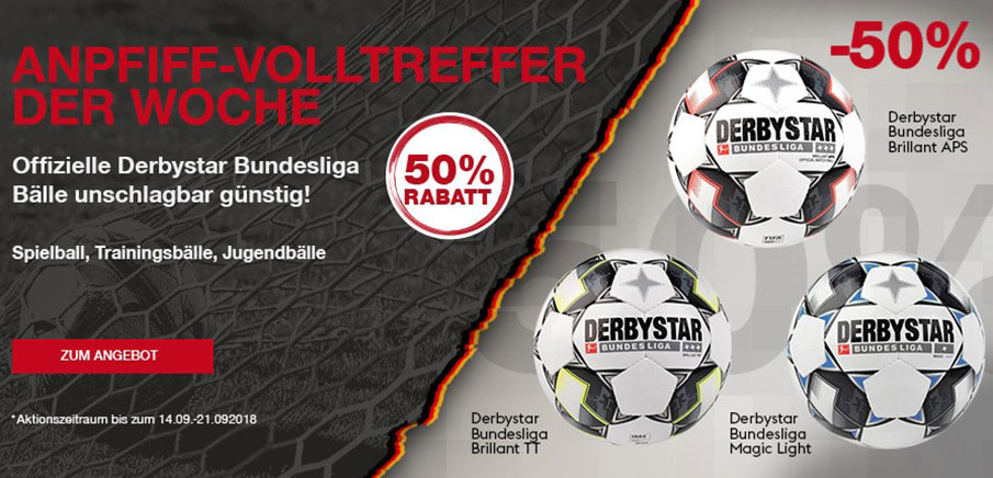 Derbystar-Bundesligabälle 50% mit Rabatt Web-Shop: